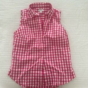 J.Crew pink gingham collard/button down/tank